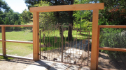 abstract bronze pedestrian gates