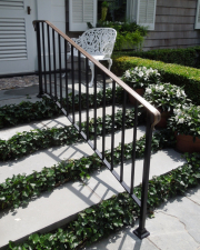 steel railing with bronze cap