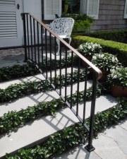 steel railing with bronze cap