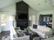 Fireplace sheathed in steel plate