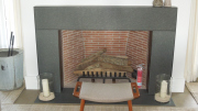 firebox surround with stone inserts