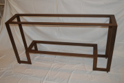 Steel console blackened and bronze rubbed