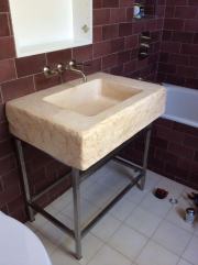 brushed stainless steel basin stand
