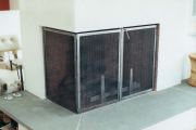 hinged firescreen and andirons