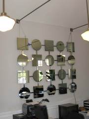 mirror colage on nickel plated steel grid