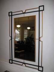 steel and brass mirror