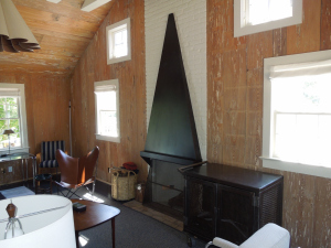 steel fireplace hood blackened and lacquered