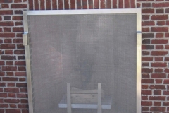 stainless steel outdoor fireplace screen and log grate