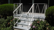 abstract porch railing in steel