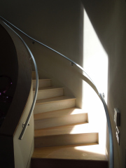 brushed and lacquered aluminum handrails