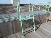 rooftop deck access ladder in stainless