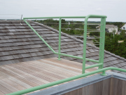 rooftop deck guardrail in stainless with cables