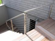 stainless cable in brushed stainless pipe